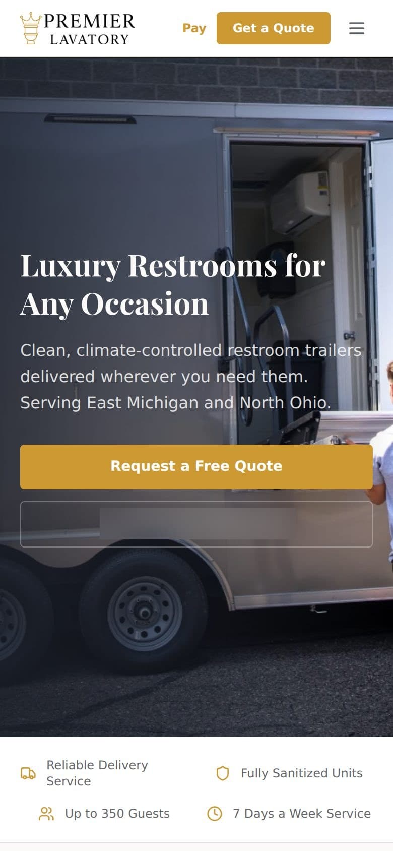 The Premier Lavatory website, as it is published today