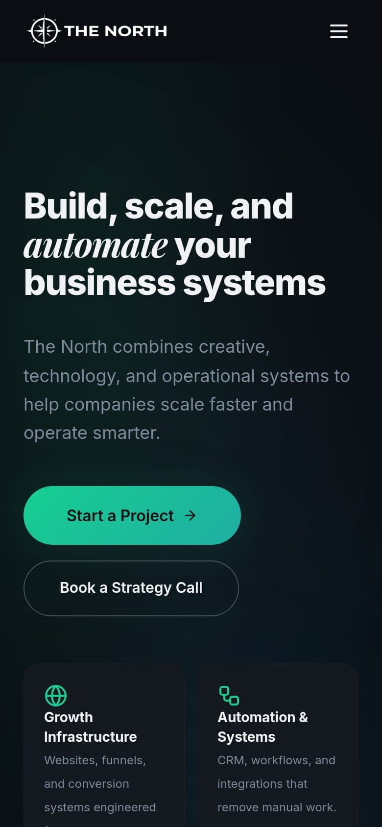 The The North website, as it is published today